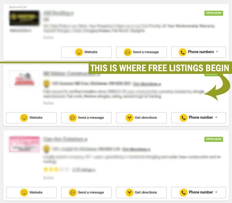 Small Business Free Yellow Pages Listing Example