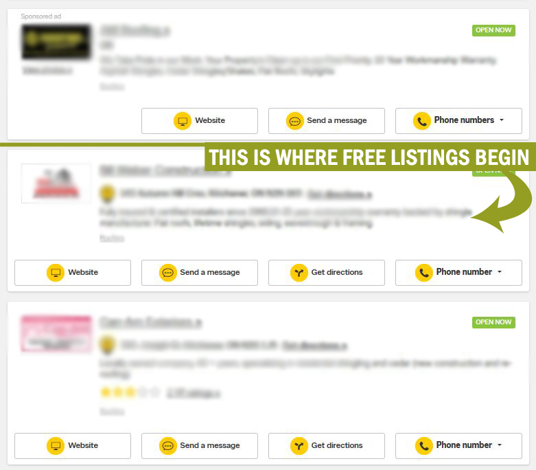 yellow pages free listing