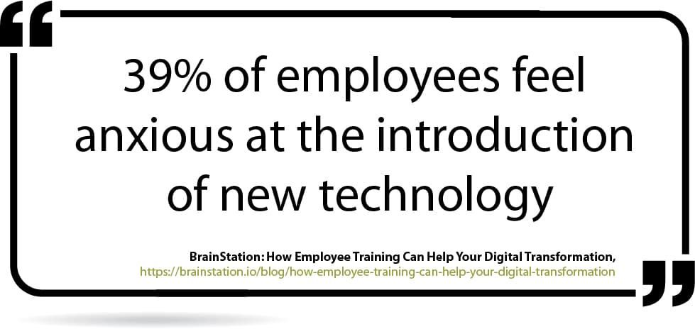 Quote on transitioning your employees when introducing new technology